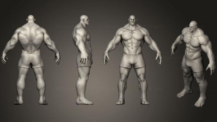 Figurines heroes, monsters and demons (Muscular Man Base, STKM_1028) 3D models for cnc